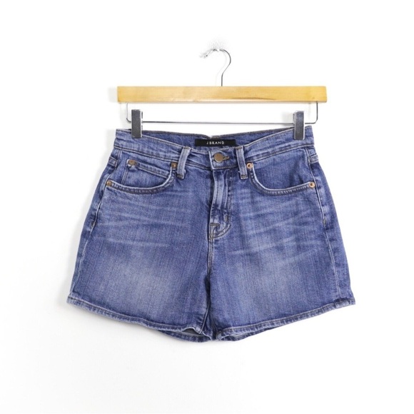 J Brand denim mom shorts blue medium wash high waist 25 trendy fit summer beach